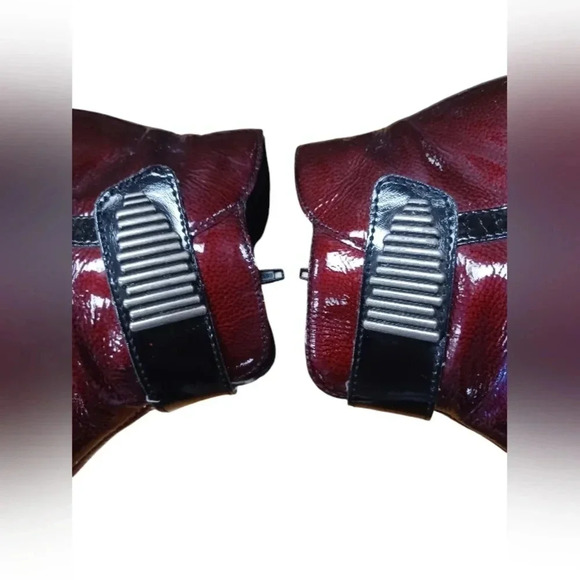 Rieker Red And  Black Zip Up Ankle Boots Size 39 - Picture 5 of 10